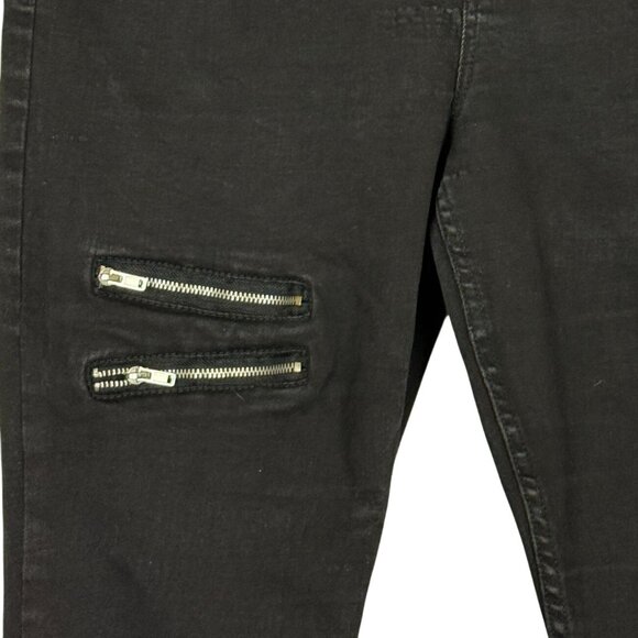 Hot Topic Black Skinny Jeans Sz 13 Zippers Patches Straps D-Rings Punk Emo Goth - Picture 3 of 10